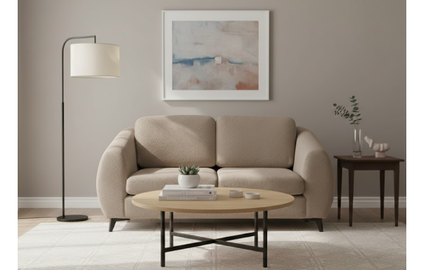 Sofa Luna beż 2 osobowa na sprężynach